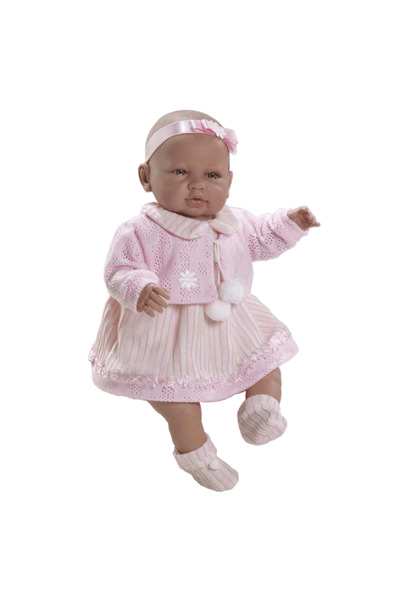 Berbesa Papusa interactiva Sara cu rochita si bolero roz, 50 cm,