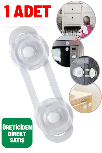 CocoVia Bebek Çocuk Dolap Kilidi Koruyucu ve Kilit Çok Amaçlı Şeffaf Dolap Ki...