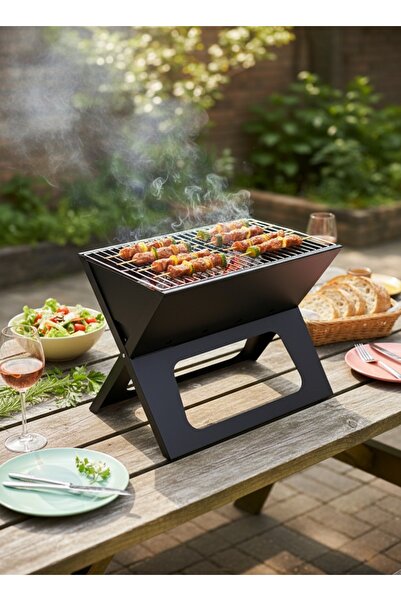 Denx Portable foldable charcoal grill stand – ideal for trips and camping