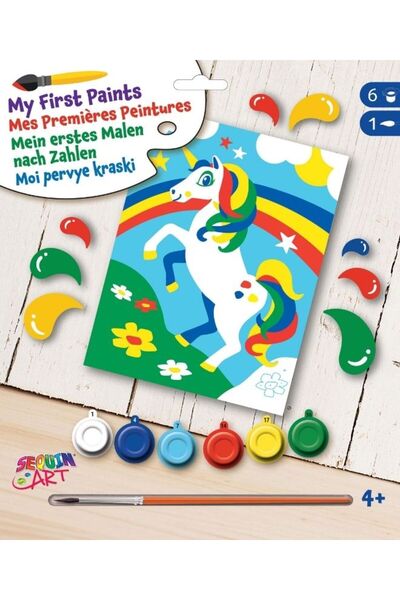 Sequin Art Set creativ de pictura pe numere - "Prima mea pictura" - Unicorn,