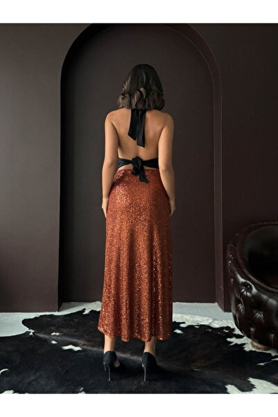 Lady Pixie High Waist Sequined Long Skirt