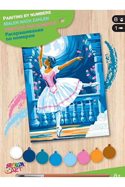Sequin Art Set creativ de pictura pe numere - JPBN - Balerina, 24x33x2cm,