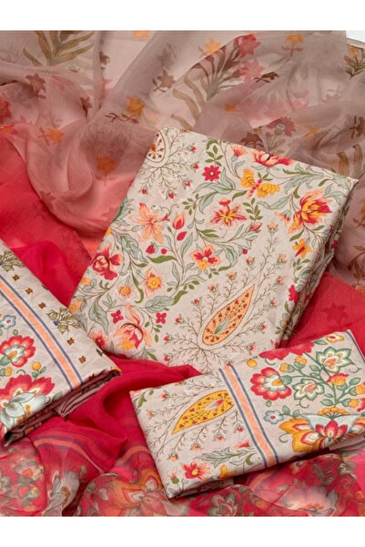 MYSMAR Light Green Colored Swiss Jacquard Lawn Top Bottom Dupatta - BPK1001 | Light Green