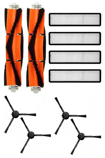 Rovexa Set de perii laterale negre compatibile Dreame L10 Pro, 10 piese