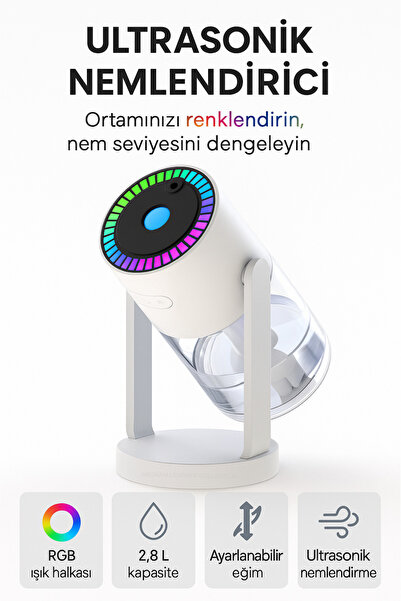 weskam leather collection Rgb Led Işıklı Hava Nemlendirici Buhar Makinesi Aro...