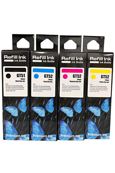 HP 100 ml GT51XL-52 115,315 ,410,415,500,515,530,615,5810,5820 Yazıcılara Uyumlu Muadil Mürekkep