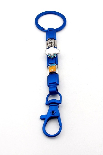 Solfera Airplane Boarding Pass Ticket Cloud Holiday Blue Steel Charm Bag Ornament Keychain Ky087