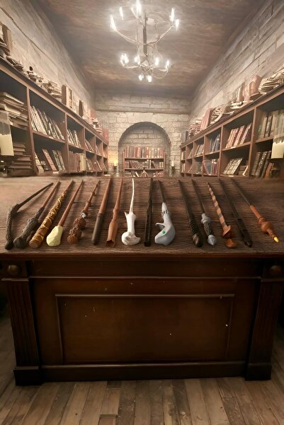 HD1001 15 Adet Harry Potter Fantastik Asa Seti Büyücü Temalı Cosplay Dekorati...