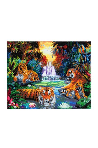 Craft Buddy Creative crystal painting set, Crystal Art Tigers at the Jungle P...
