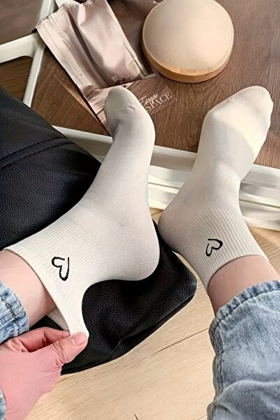 Hitit Socks Women's 5 Pairs Premium Quality Mini Heart Patterned Daily Use Cute College Socks
