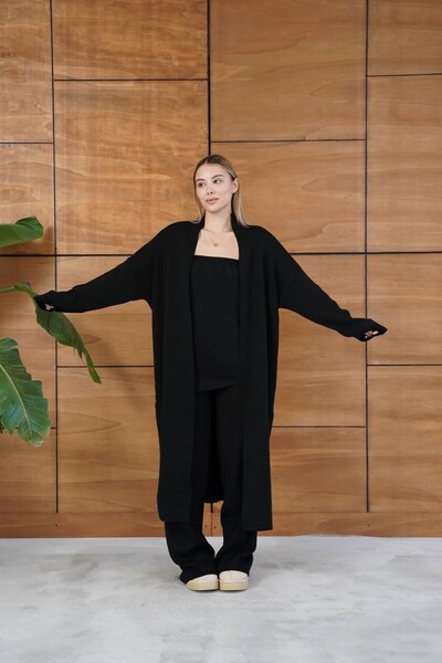 GİYSİ DÜNYASI 57 Knitted Fabric Standard Size Hierka Pants Blouse 3-Piece Set