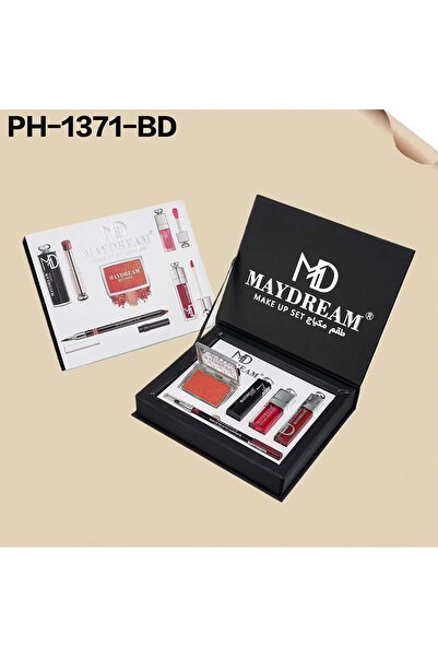 MAYDREAM Black set: lipsticks + lip gloss + lip liner + powder blush