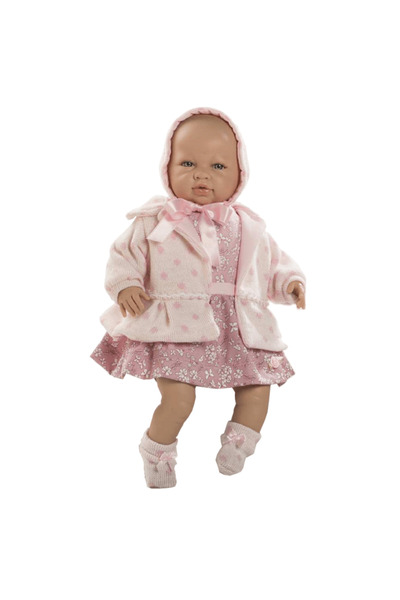 Berbesa Papusa interactiva Sara cu rochita si jacheta, 50 cm,