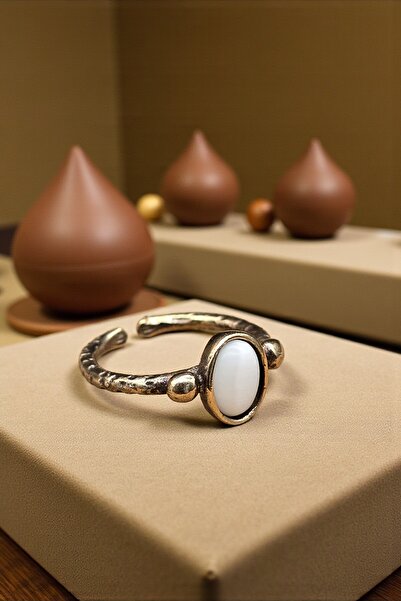 NBS Beautiful Naturel Stones Copper Selenite Ring Adjustable Genuine 100% Copper Natural Stone