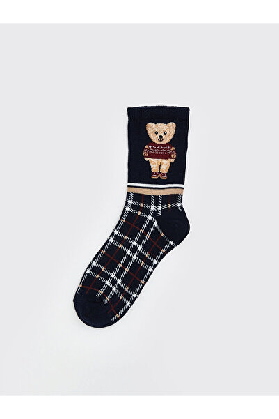 LC Waikiki Özmarka New Season Bear Teddy Printed Women's Socks