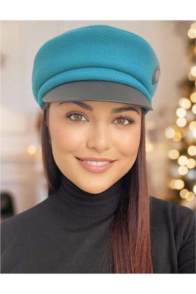 Confortino Sapca dama lux din stofa cu cozoroc piele ANNE - marime UNICA & REGLABILA