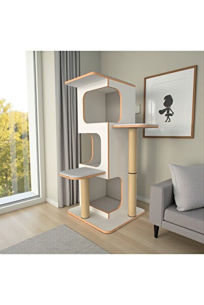 Patihomes Pro Layered Cat Scratching Play House - 3 Slots - 18mm Mdf - with Cushion