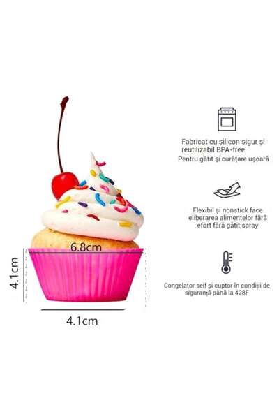 Luoistu Set of 24 Silicone Muffin Baking Cups, Multicolor, BPA-Free, Reusable