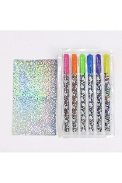 Hello Kitty Set of 6 gel pens with pencil case