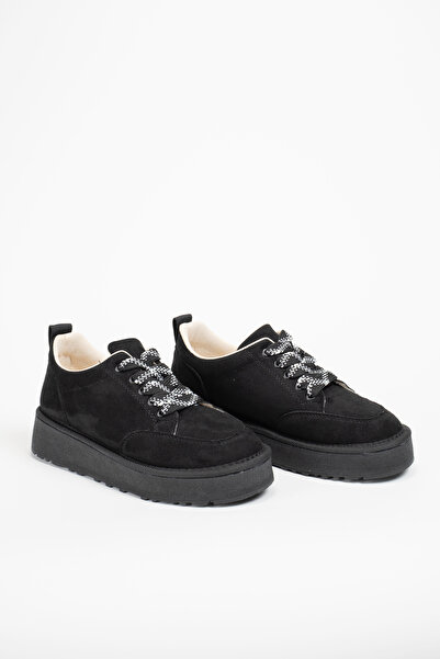 Munshoes Γυναικεία παπούτσια Puffy Lace-up Suede