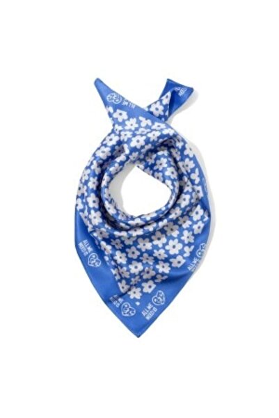 All We Need Is Pets Blue Daisies Silk Bandana for Cats Dogs and Pet Lovers