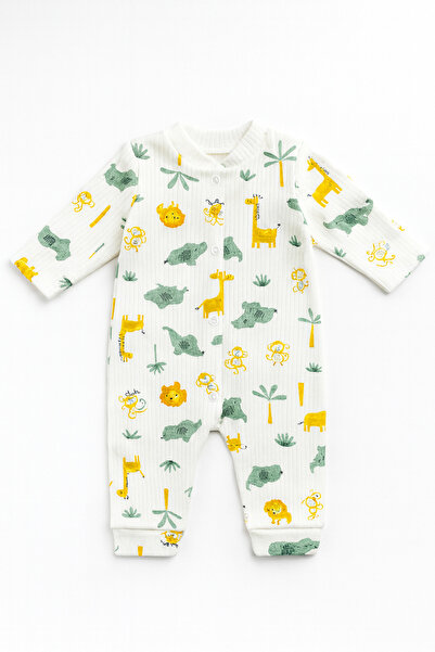 OMY 100% Cotton 3-6-9 Months Patterned Jumpsuit & Hospital Release Newborn Printed Jumpsuit Extra Comfort 88013