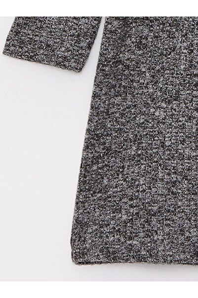 LC Waikiki Gray Crew Neck Long Sleeve Girls' Dress