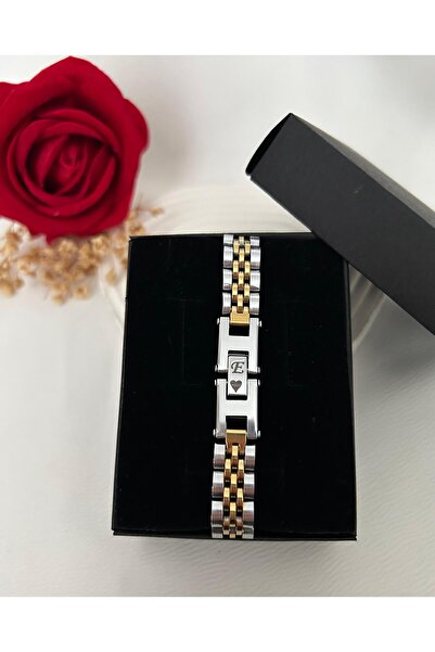 Roya Happiness PASLANMAZ ÇELİK HARFLİ ERKEK BİLEKLİK GÜMÜŞ RENK ÖZEL SEVGİLİL...