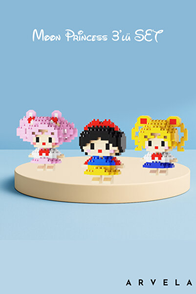 Arvela Mini Blok Figür Seti 3’lü – Moon Princess Koleksiyon Serisi