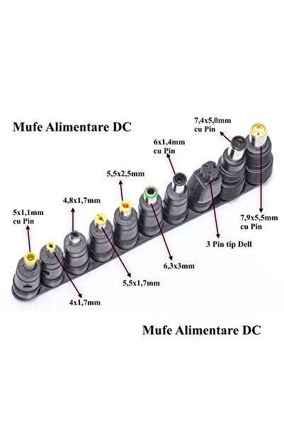 OEM DC power adapter plug 2.1x5.5 mm female to 5.5x1.1 mm with Pin inside male