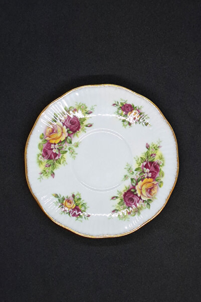 Elizabethan Staffordshire Hand Decorated Fine Bone China Yellow Red Double Coffee Cup 130 ml