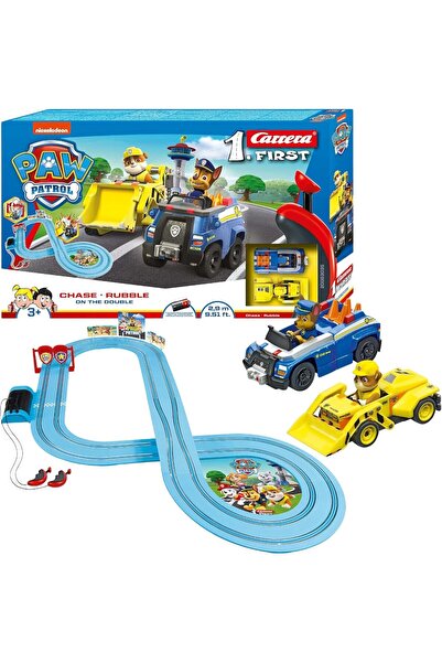 PAW PATROL Set Pista de Curse cu 2 Masinute - Carrera Race & Rescue Vehicle Track Double, 2,9 Metri