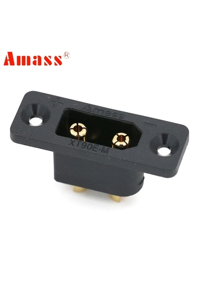 AMASS Soclu alimentare DC XT90 tata pe panou 2 pini lipire 30A 500V negru XT9...