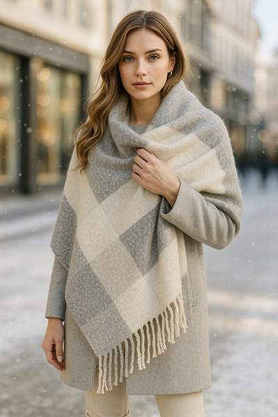 keisy Amela Premium Scarf Soft Textured Shoulder Shawl (Extra Thick and Soft)