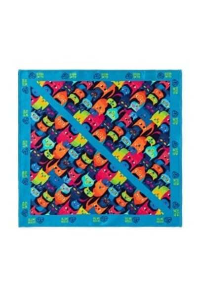 All We Need Is Pets Cats’n Power Blue Silk Bandana for Cats and Pet Lovers