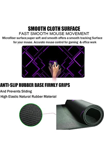 Generic TEDNETGO Waterproof XL Extended Gaming Mouse Pad, 31.5"x15.7", Purple