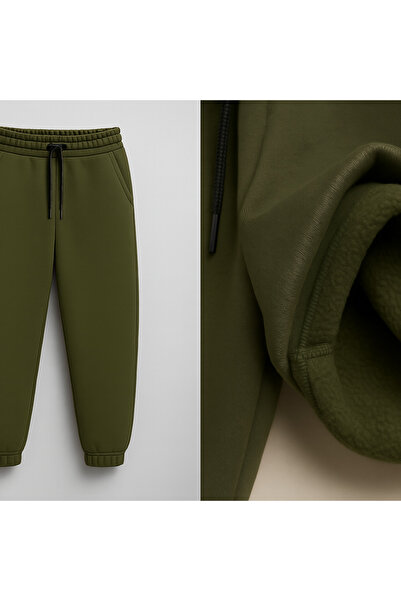 mini kanka Termo Polar Lined Fleece-Lined Winter Sweatpants – Unisex Relaxed Fit 8-16 Years