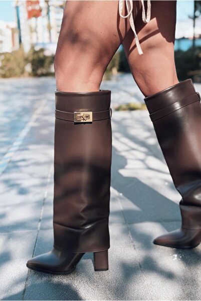 I Love Shoes Savira Kadın Çizme Acıkahve Mat Deri