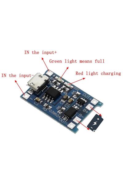 OEM 18650 charging module with micro USB power supply max. 1A INC MICRO MODULE