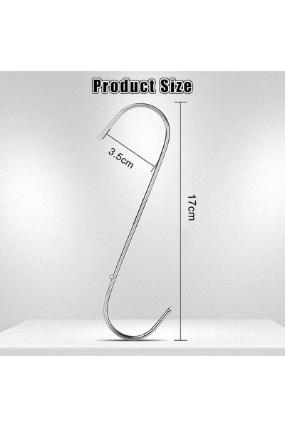 SINBINTA 24-piece stainless steel S-hooks for butchery/smoker 3.5x17cm