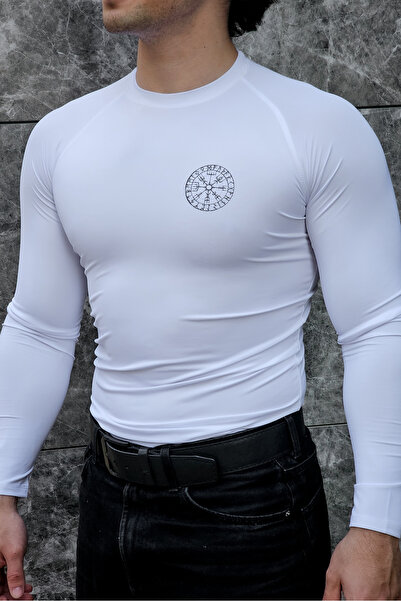 Liber Valhalla - Long Sleeve Compression T-Shirt (White)