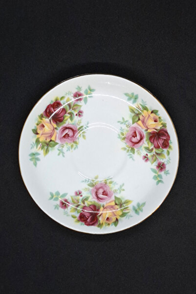 ABBETC Balmoral Castle Yellow Red Tea Cup Saucer 14 cm