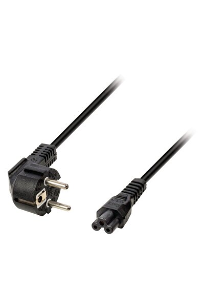 OEM Cablu alimentare notebook/laptop 1.2m 10A Schuko tata 90 la IEC320-C5 mama negru H03VV-F3G 0.75mm2 c