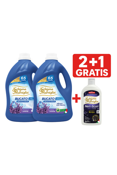 Schiuma di Marsiglia Promo Package 2x Bucato Lavanda 5L + 1x Neri si Scuri 1L...