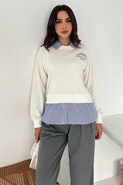 Noa Noa Women's Shirt Detailed Printed Sweatshirt – Serene Layer