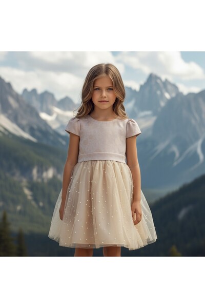 FESSHERA KİDS Φόρεμα για κορίτσια Φόρεμα ειδικής περίστασης και πάρτι Μοντέλο Princess Βραδινό φόρεμα με λεπτομέρεια στην πλάτη και φιόγκο