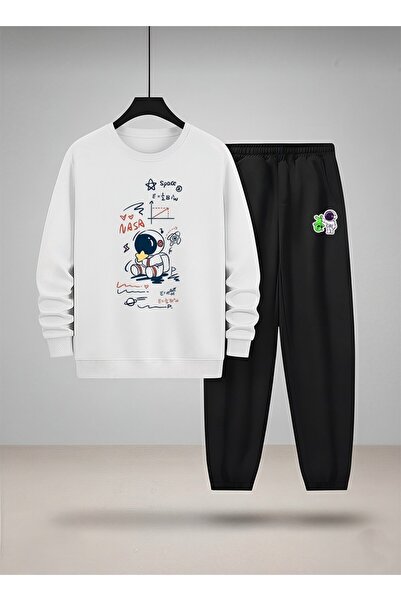 LORVEX Dukserica - Trenerka Dječji Set okrugla kragna NASA MATEMATIKA Ba Štam...