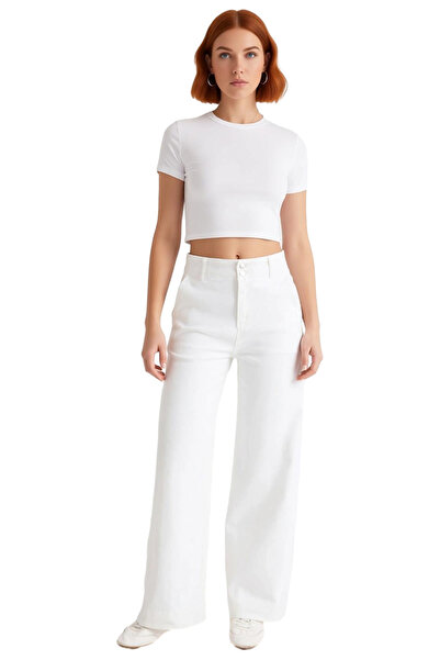 PayBuy Women's Wide Leg Buttoned Denim Trousers Functional Durable Quality Comfortable Aesthetic Stylish