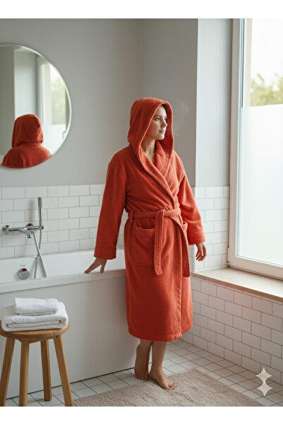 embays collection Hooded Bathrobe, Curly Bathrobe, 100% Cotton, Bath Sauna Bathrobe Women / Men Unisex Bathrobe