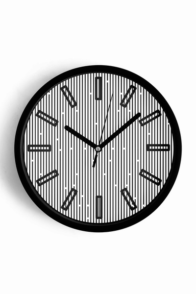 JHAAR Ceas de perete cu design modern cu iluzie optică - 30 cm - Carcasă neag...